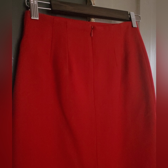 JG Hook Wool Red Pencil Skirt Lined 2 Petite - Picture 10 of 11